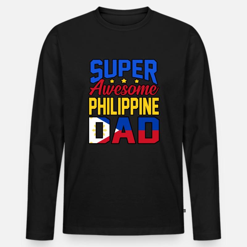 Philippinen - Männer Premium Bio Langarmshirt - Schwarz