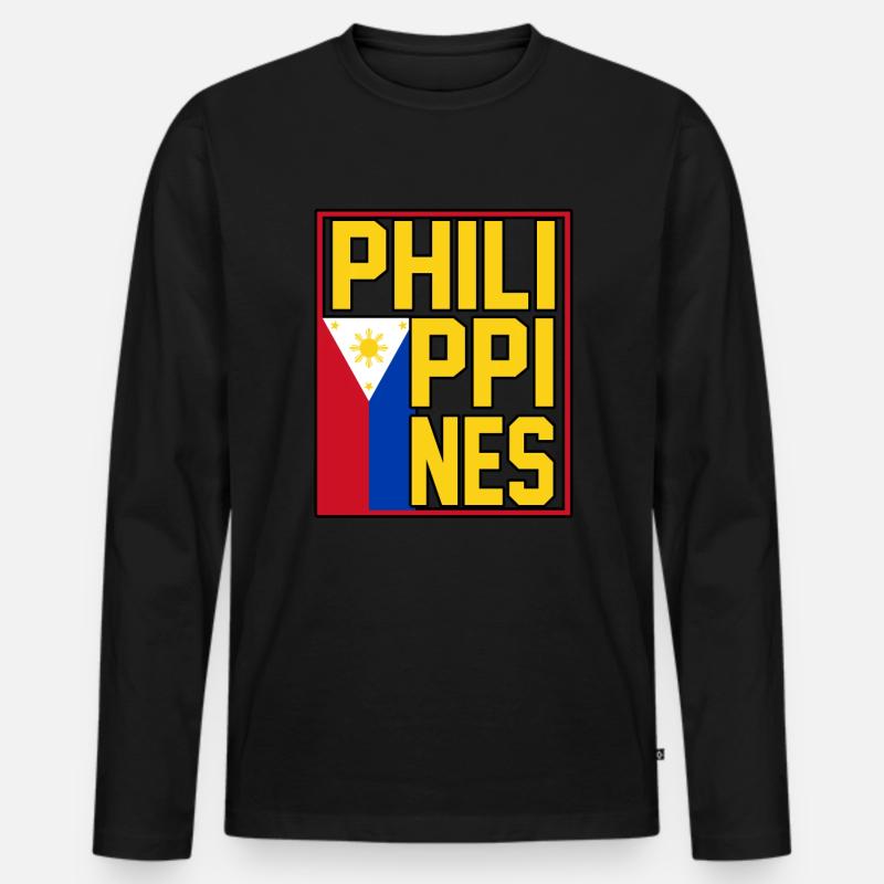 Philippinen - Männer Premium Bio Langarmshirt - Schwarz