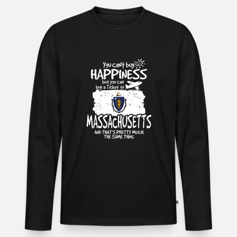 Massachusetts - Männer Premium Bio Langarmshirt - Schwarz
