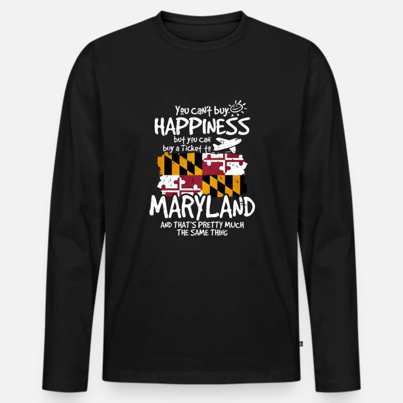 Maryland - Männer Premium Bio Langarmshirt - Schwarz