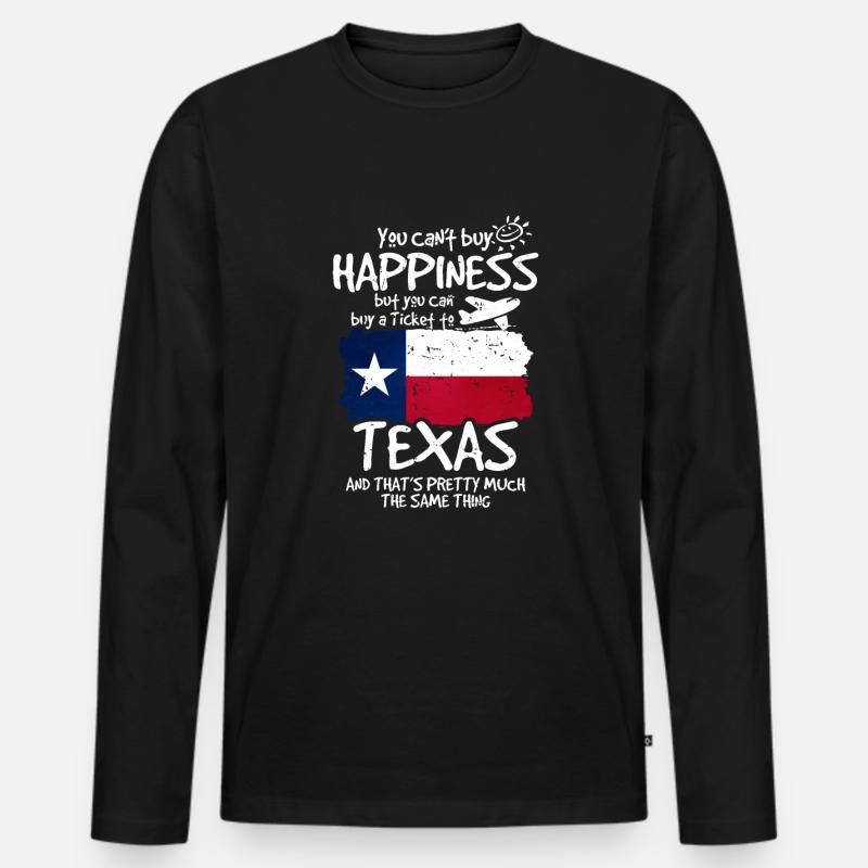 Texas - Männer Premium Bio Langarmshirt - Schwarz