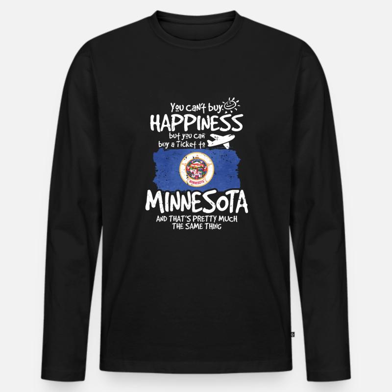 Minnesota - Männer Premium Bio Langarmshirt - Schwarz
