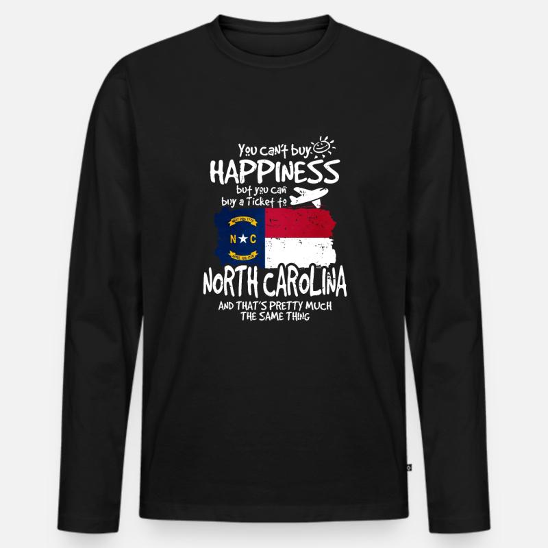 North Carolina - Männer Premium Bio Langarmshirt - Schwarz