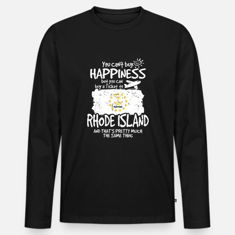 Rhode Island - Männer Premium Bio Langarmshirt - Schwarz