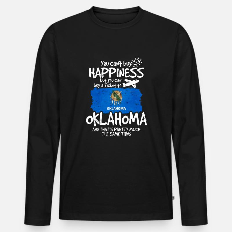 Oklahoma - Männer Premium Bio Langarmshirt - Schwarz