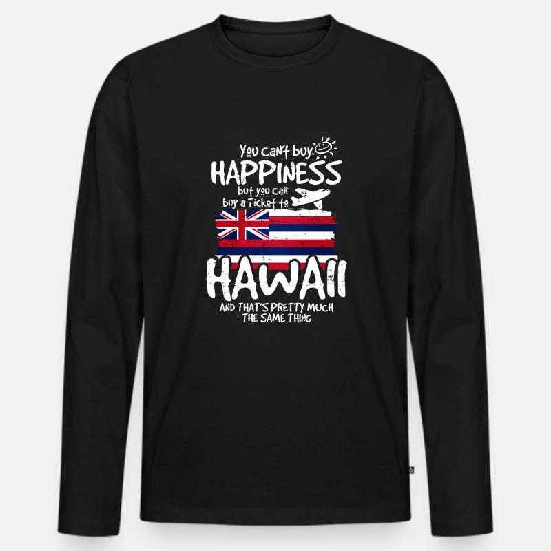 Hawaii - Männer Premium Bio Langarmshirt - Schwarz