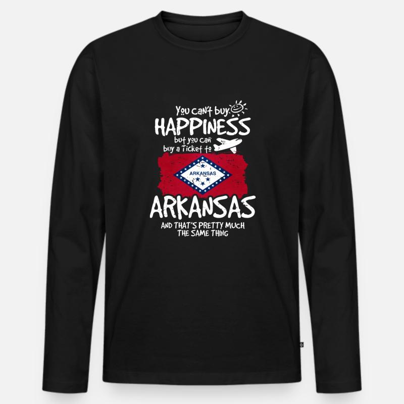 Arkansas - Männer Premium Bio Langarmshirt - Schwarz