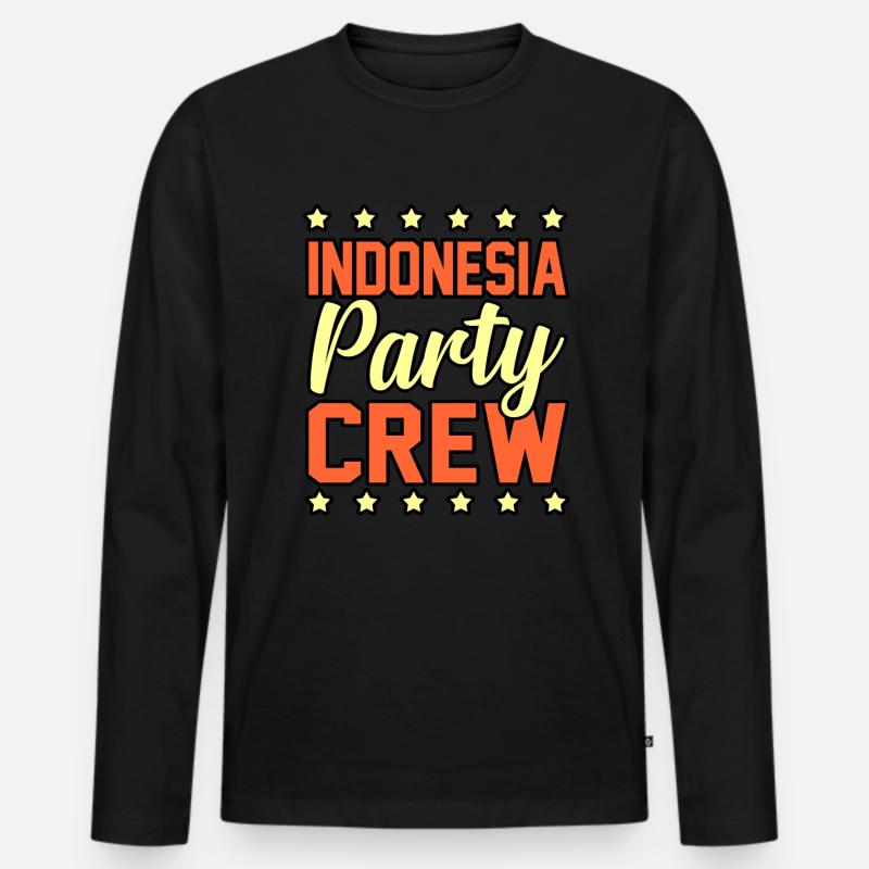 Indonesien - Männer Premium Bio Langarmshirt - Schwarz
