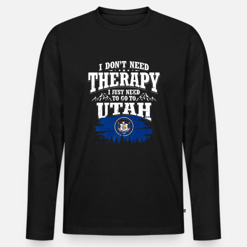Utah - Männer Premium Bio Langarmshirt - Schwarz