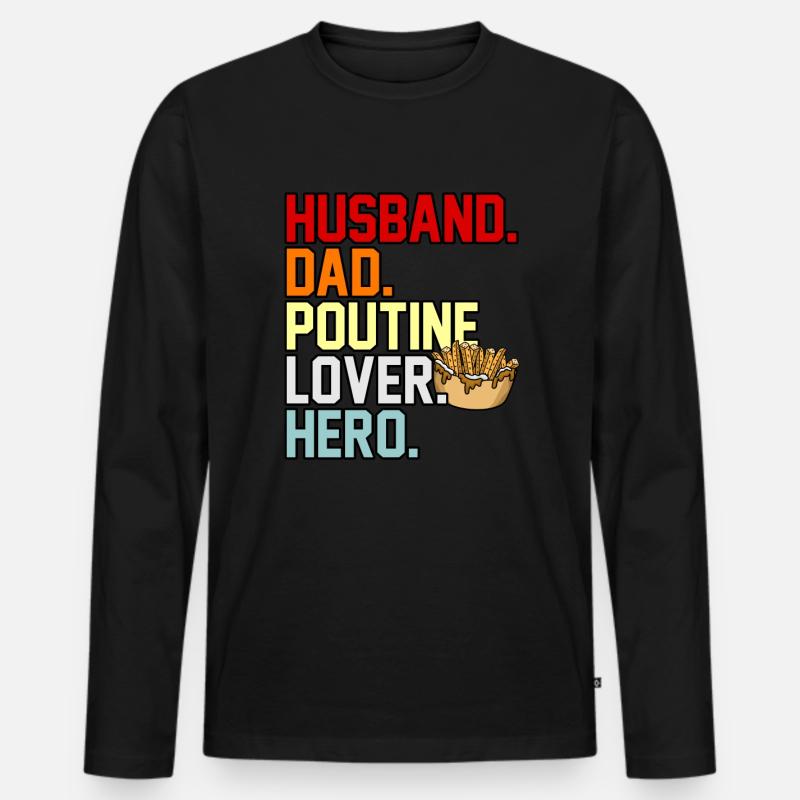 Poutine Kanadisches Fastfood - Männer Premium Bio Langarmshirt - Schwarz