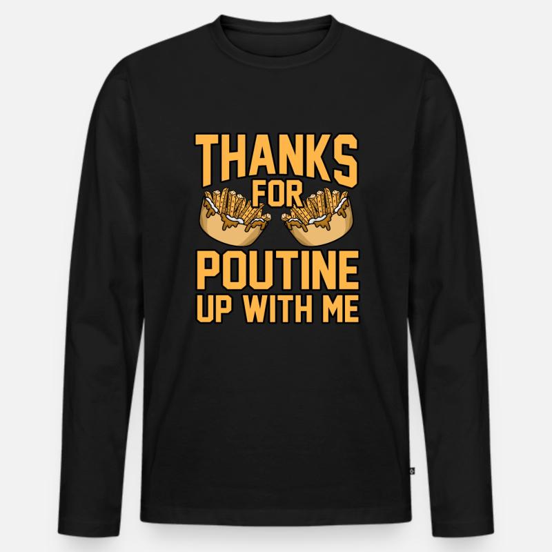Poutine Kanadisches Fastfood - Männer Premium Bio Langarmshirt - Schwarz