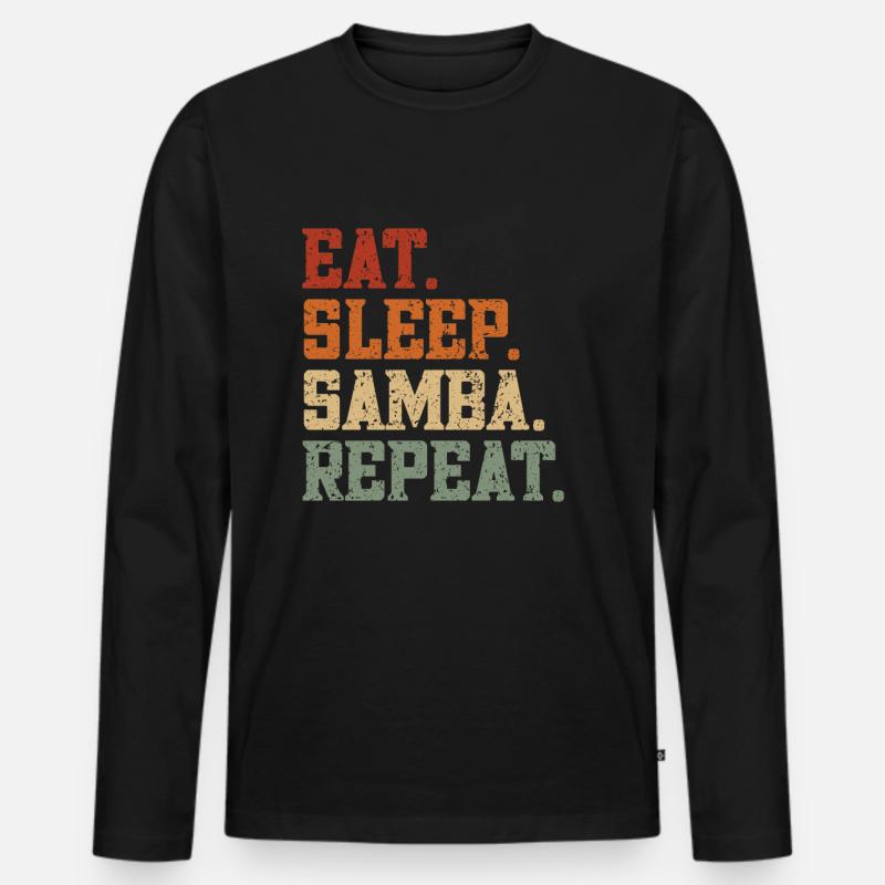 Samba - Männer Premium Bio Langarmshirt - Schwarz