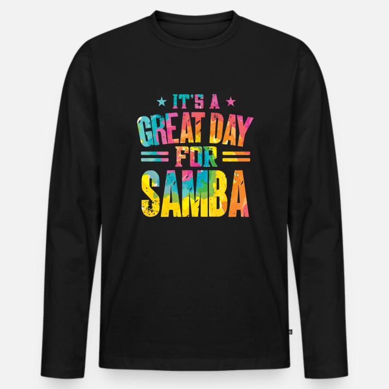 Samba - Männer Premium Bio Langarmshirt - Schwarz