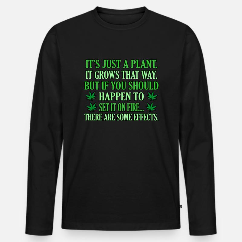 Cannabis - Männer Premium Bio Langarmshirt - Schwarz