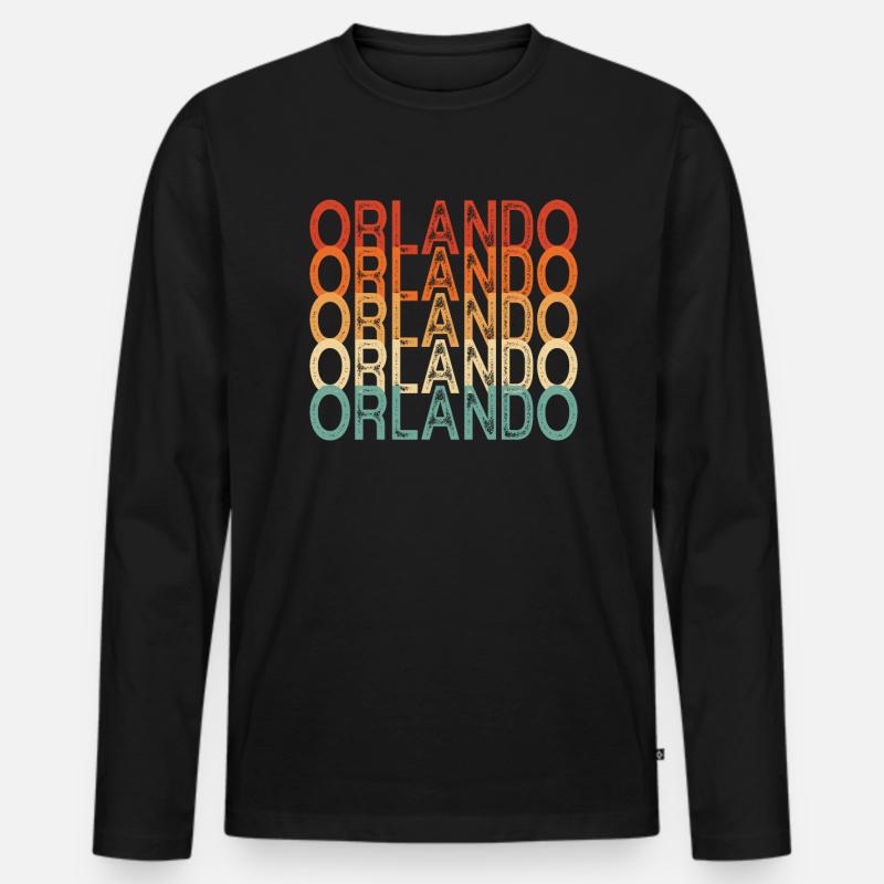 Orlando Florida - Männer Premium Bio Langarmshirt - Schwarz
