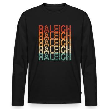 Raleigh Caroline du Nord - T-shirt manches longues Premium bio Homme - noir - Devant - Nico (187cm)