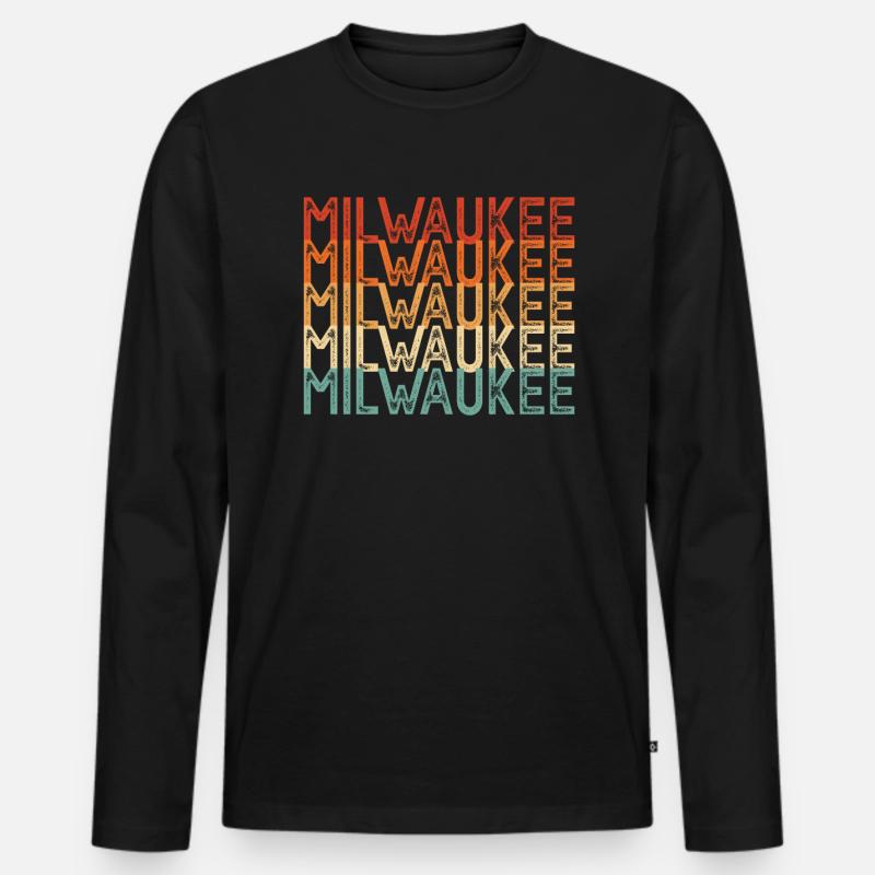 Milwaukee Wisconsin - Männer Premium Bio Langarmshirt - Schwarz