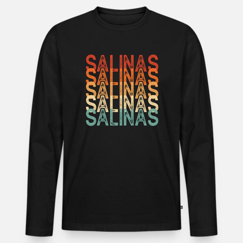 Salinas - Männer Premium Bio Langarmshirt - Schwarz