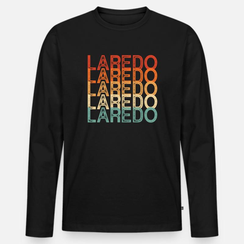 Laredo Texas - Männer Premium Bio Langarmshirt - Schwarz