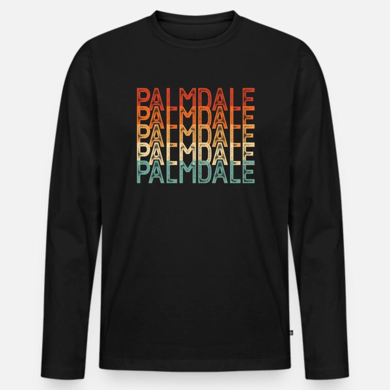 Palmdale - Männer Premium Bio Langarmshirt - Schwarz