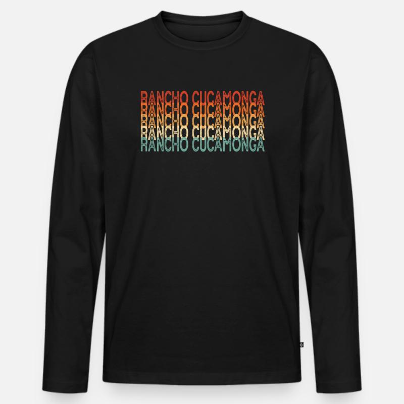 Rancho Cucamonga - Männer Premium Bio Langarmshirt - Schwarz