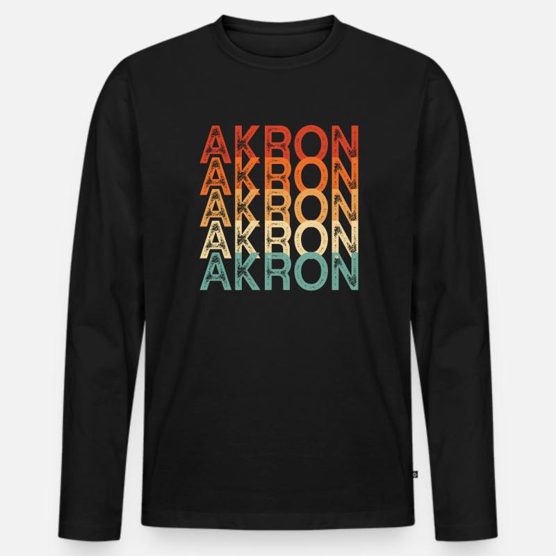 Akron - Männer Premium Bio Langarmshirt - Schwarz
