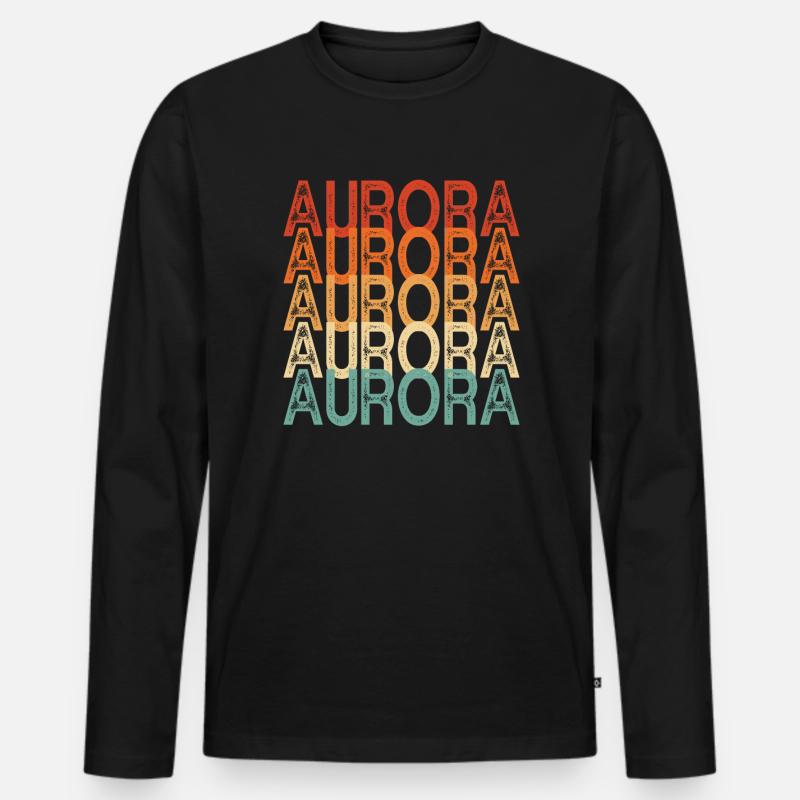 Aurora - Männer Premium Bio Langarmshirt - Schwarz