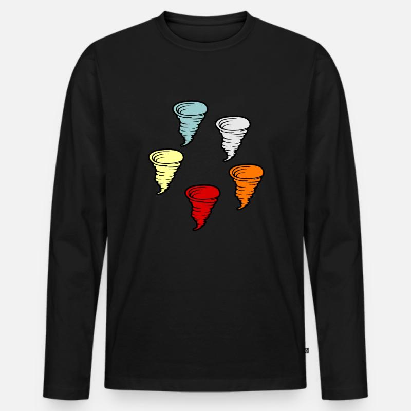 Tornado - Männer Premium Bio Langarmshirt - Schwarz