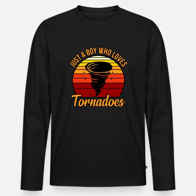 Tornado - Männer Premium Bio Langarmshirt - Schwarz