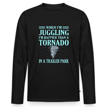 Tornado - Men's Premium Organic Long Sleeve Shirt - black - Front - Nico (187cm)
