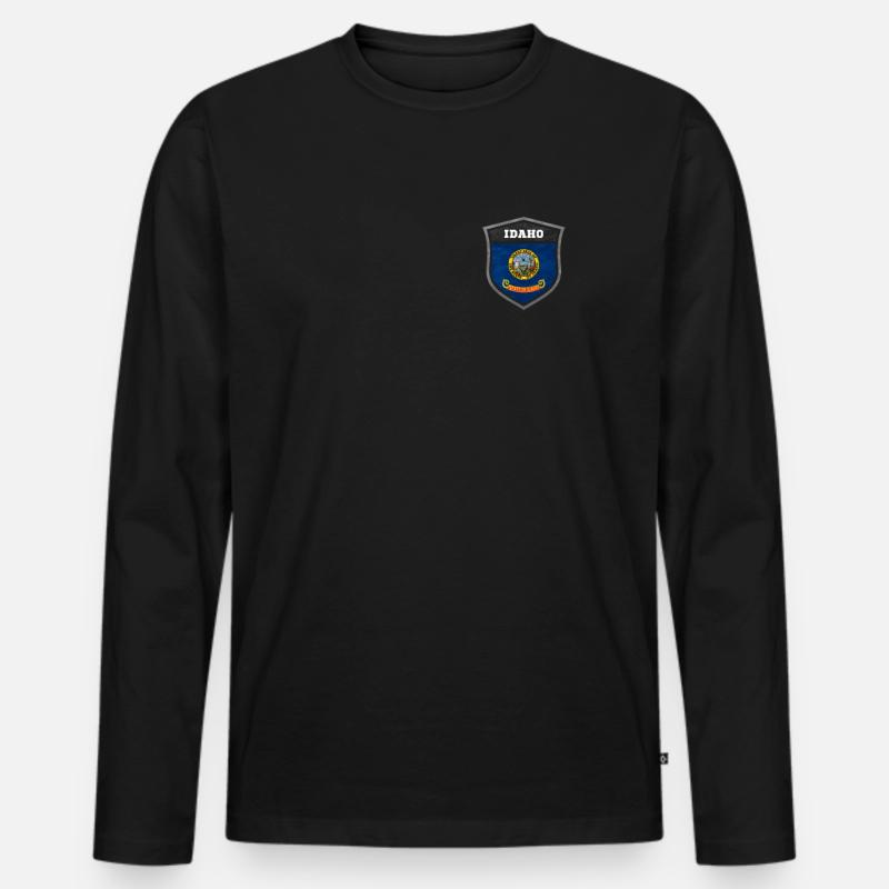 Idaho - Männer Premium Bio Langarmshirt - Schwarz