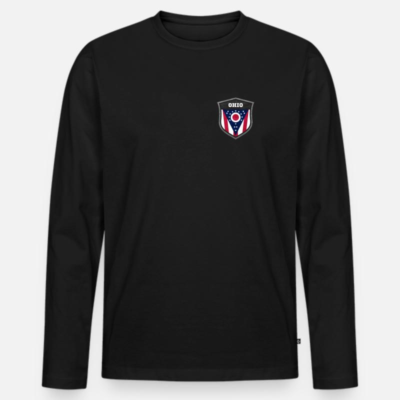 Ohio - Männer Premium Bio Langarmshirt - Schwarz