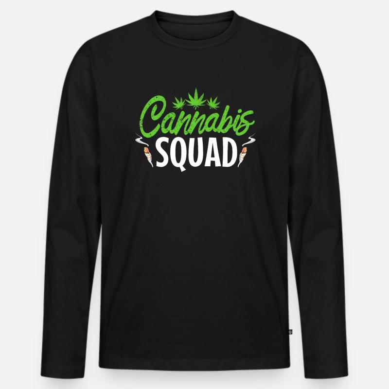 Cannabis trupp - Männer Premium Bio Langarmshirt - Schwarz