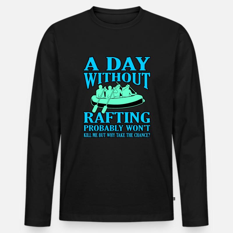 Rafting - Männer Premium Bio Langarmshirt - Schwarz
