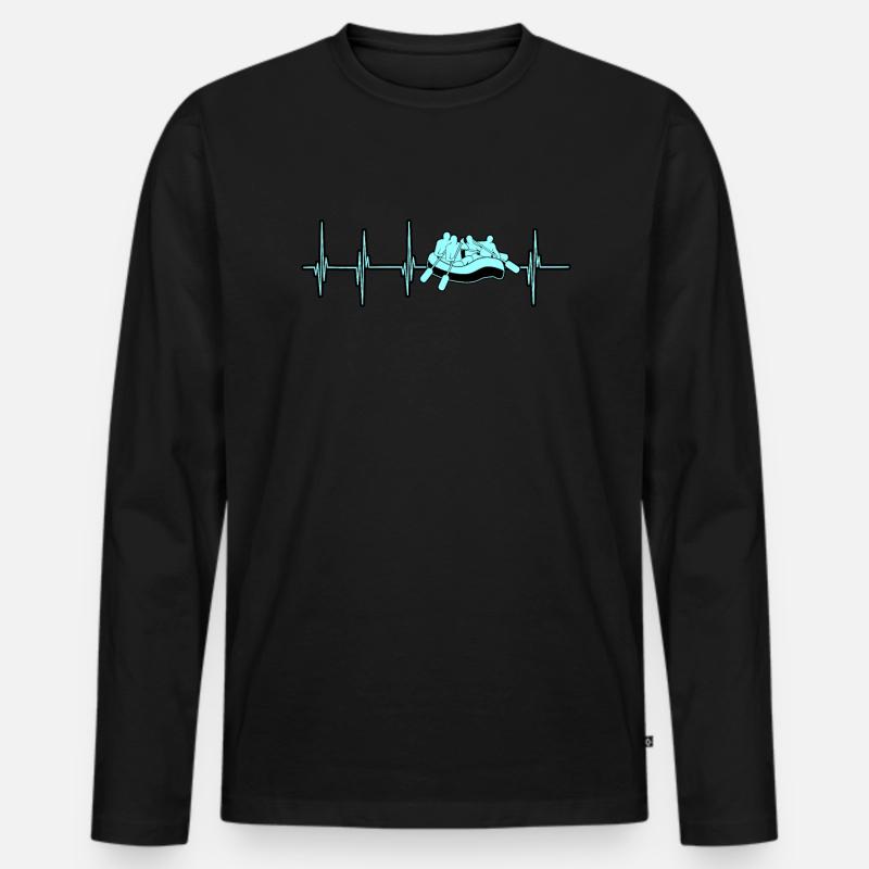 Rafting herzschlag - Männer Premium Bio Langarmshirt - Schwarz