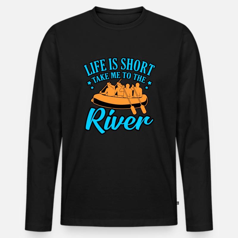River rafting leben - Männer Premium Bio Langarmshirt - Schwarz