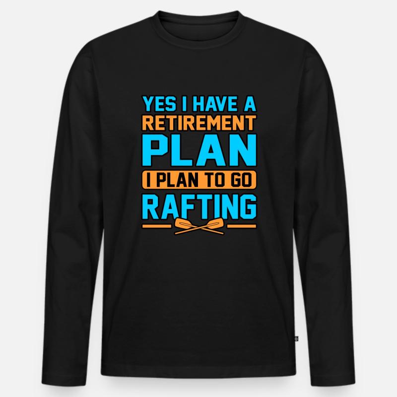 Rafting ruhestand - Männer Premium Bio Langarmshirt - Schwarz
