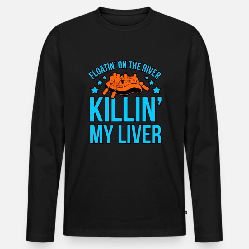 Abenteuer rafting - Männer Premium Bio Langarmshirt - Schwarz