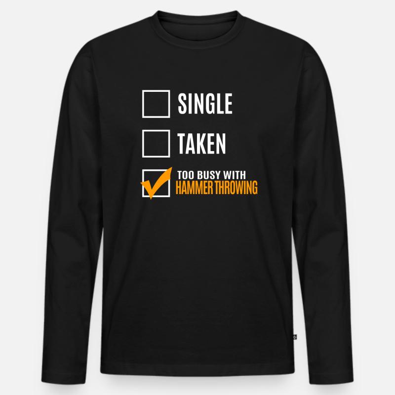 Hammerwerfen - Männer Premium Bio Langarmshirt - Schwarz