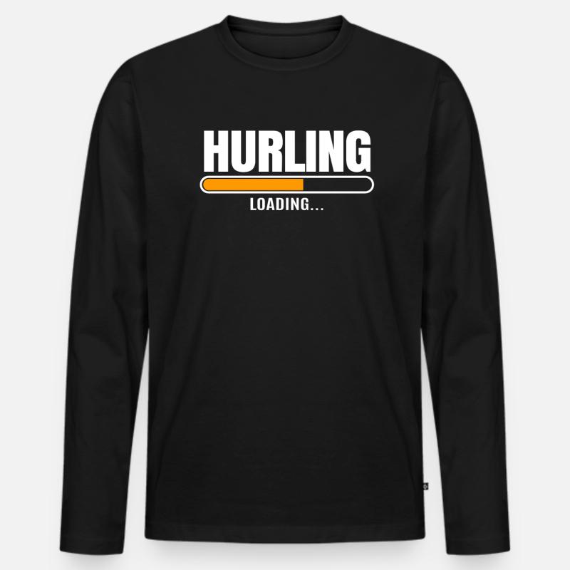 Schleudern Hurling - Männer Premium Bio Langarmshirt - Schwarz