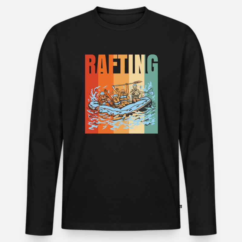 Rafting Rudern Geschenk - Männer Premium Bio Langarmshirt - Schwarz