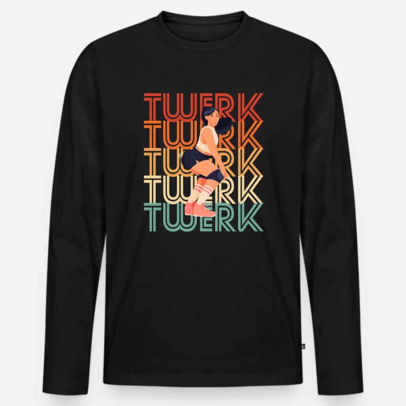 Twerking - Männer Premium Bio Langarmshirt - Schwarz