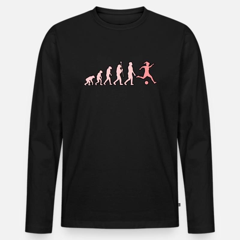 Fußball mädchen herzschlag - Männer Premium Bio Langarmshirt - Schwarz