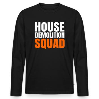 Cadeau de rénovation de destruction de maison - T-shirt manches longues Premium bio Homme - noir - Devant - Nico (187cm)