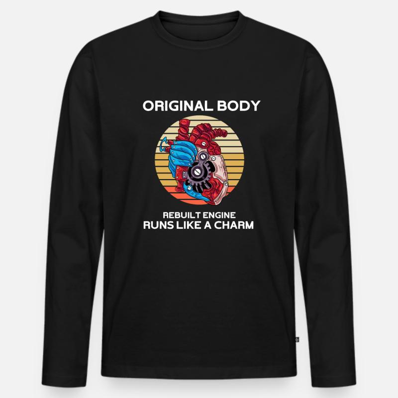 Operation Herz Geschenk - Männer Premium Bio Langarmshirt - Schwarz