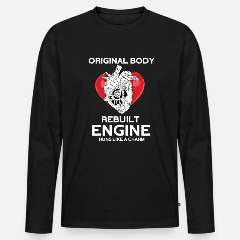 Operation Herz Geschenk - Männer Premium Bio Langarmshirt - Schwarz