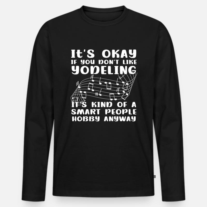 Jodeln - Männer Premium Bio Langarmshirt - Schwarz
