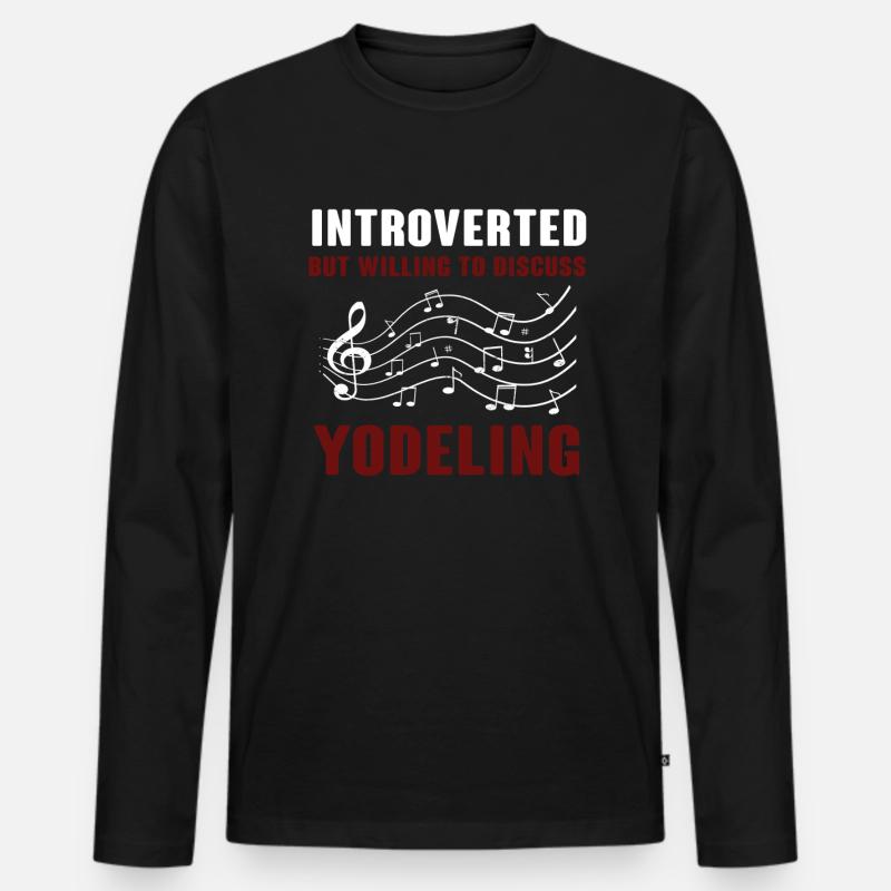 Jodeln - Männer Premium Bio Langarmshirt - Schwarz