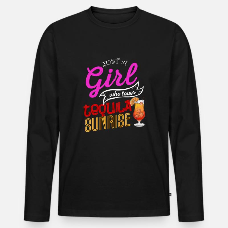 Tequila Sunrise - Männer Premium Bio Langarmshirt - Schwarz