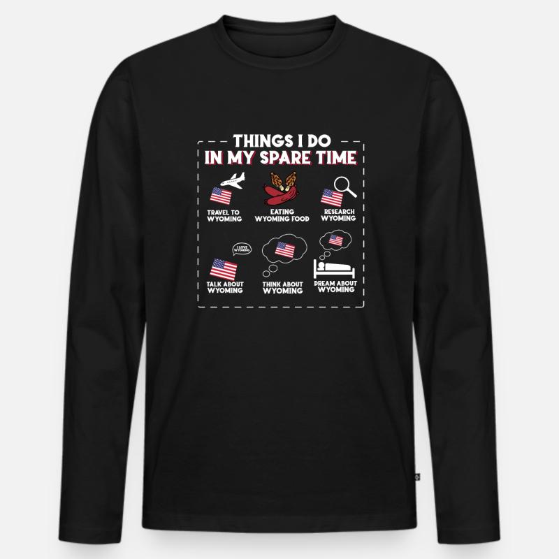 Wyoming - Männer Premium Bio Langarmshirt - Schwarz